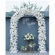 White And Green Faux Flower Arrangement