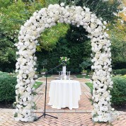 White And Green Faux Flower Arrangement