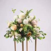 Artificial Teal And Coral Flower Bouquet