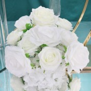 Floral Mat Table Runner With Roses And Hydrangeas