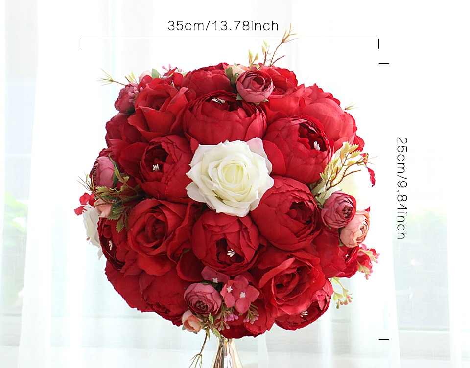 red turquoise fake floral arrangements2