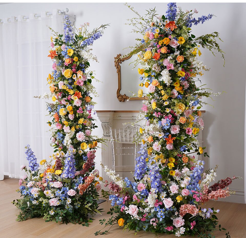 silk flower arrangements in brass vase9