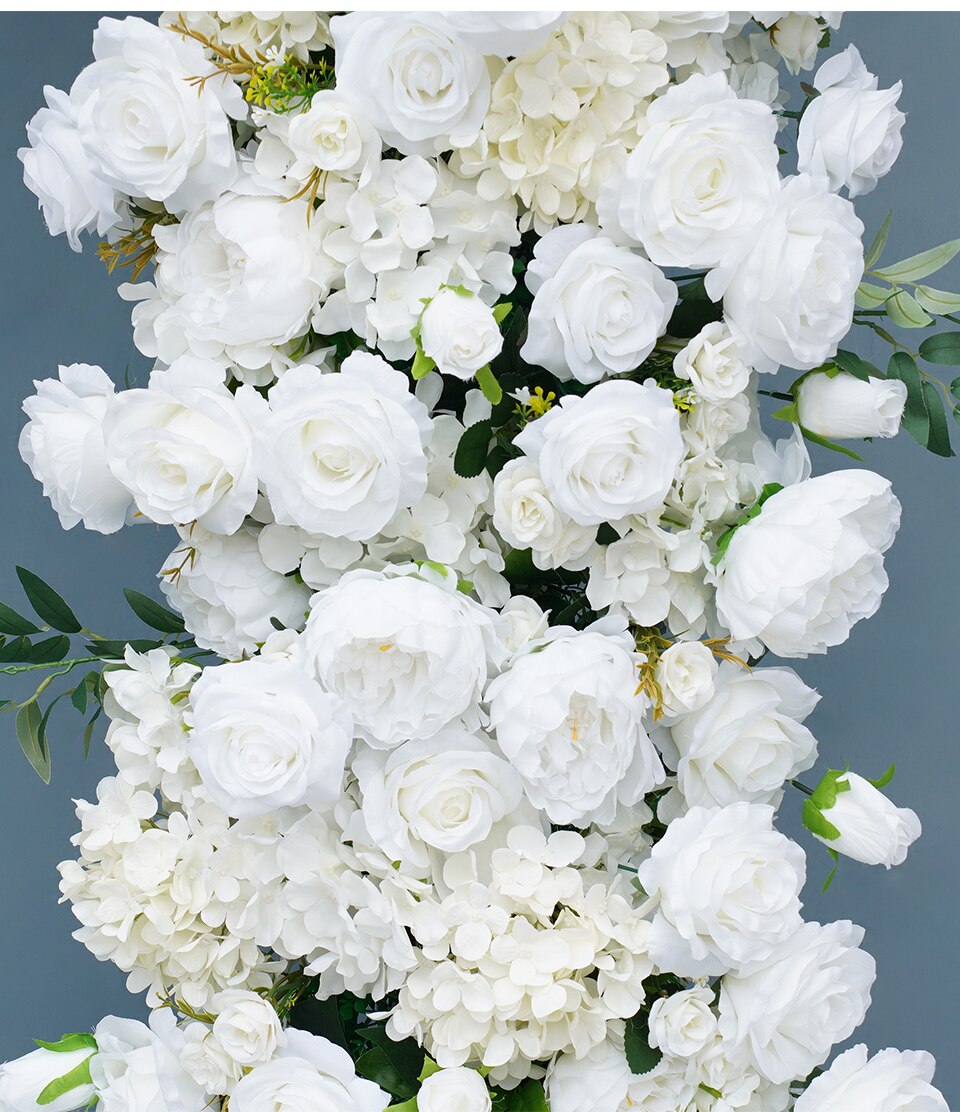 white and green faux flower arrangement7