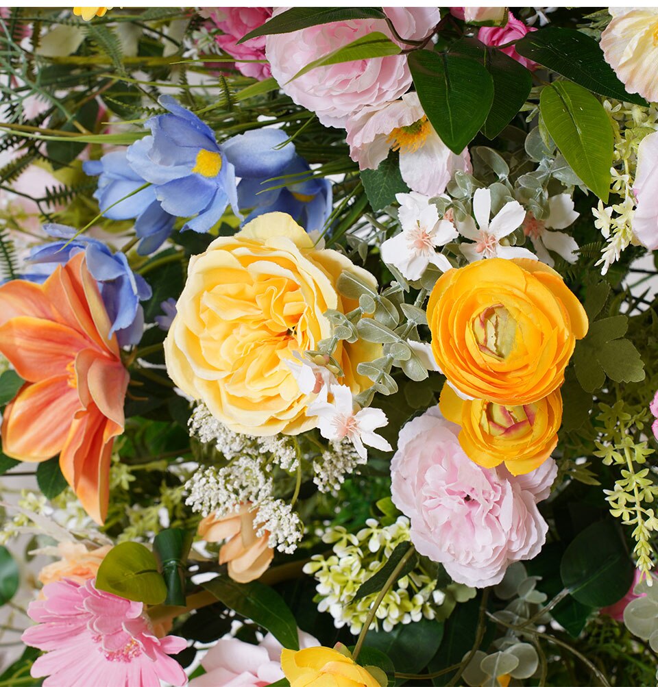 silk flower arrangements in brass vase10