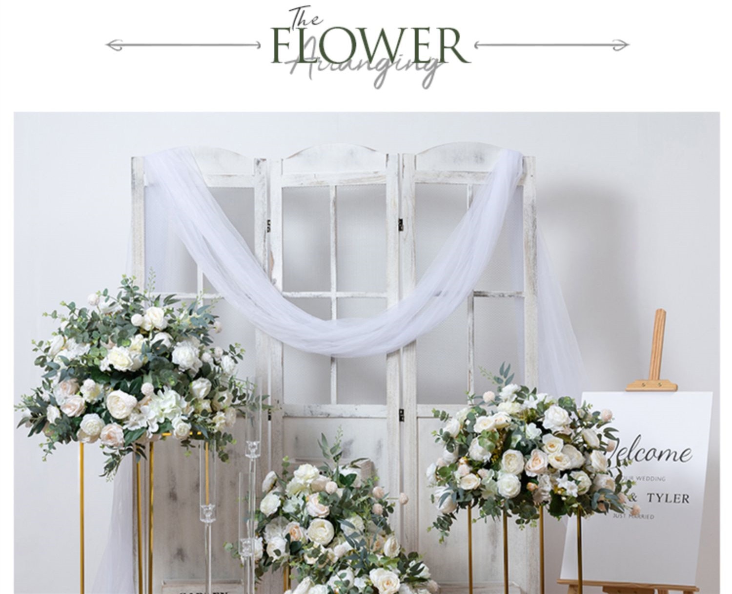 large floral hoop wedding backdrop