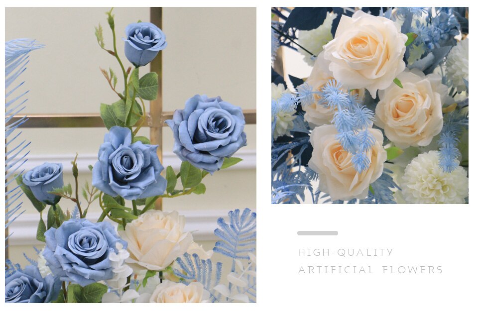 blue faux flower arrangements4