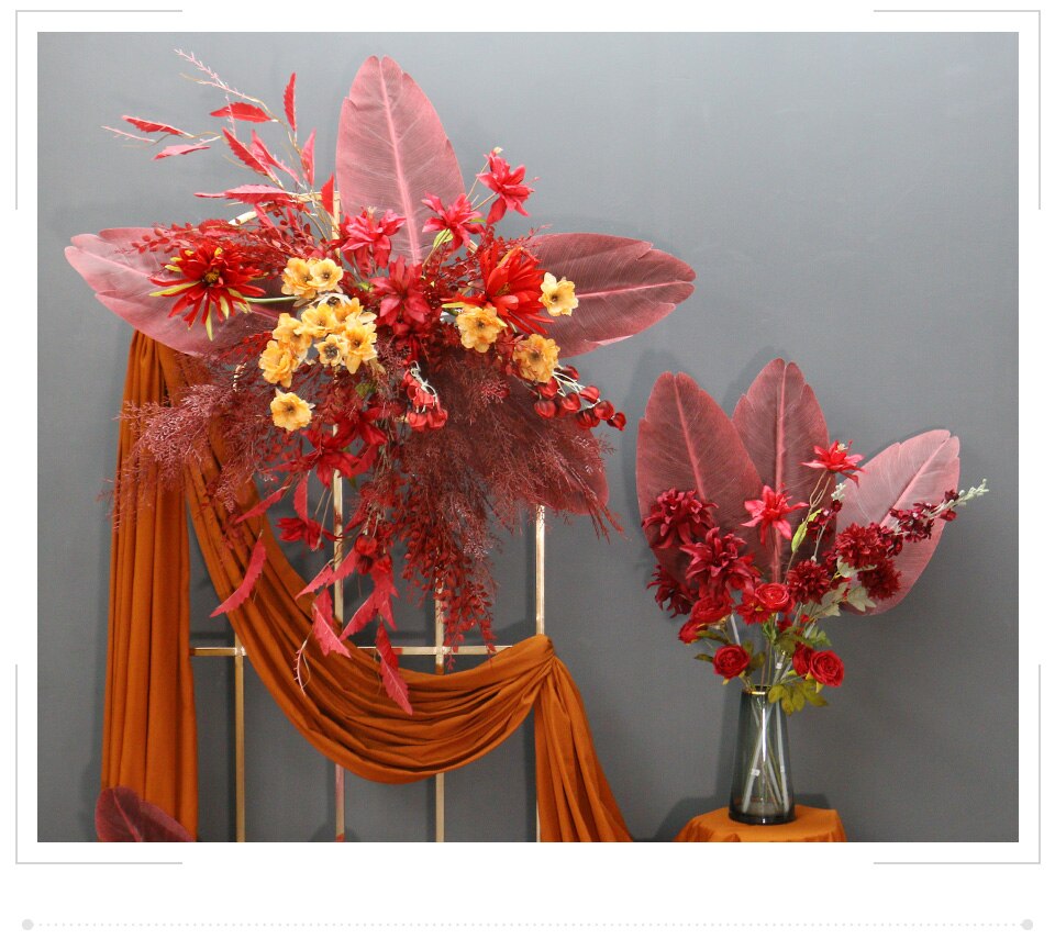 dining room table red roses flower arrangements3