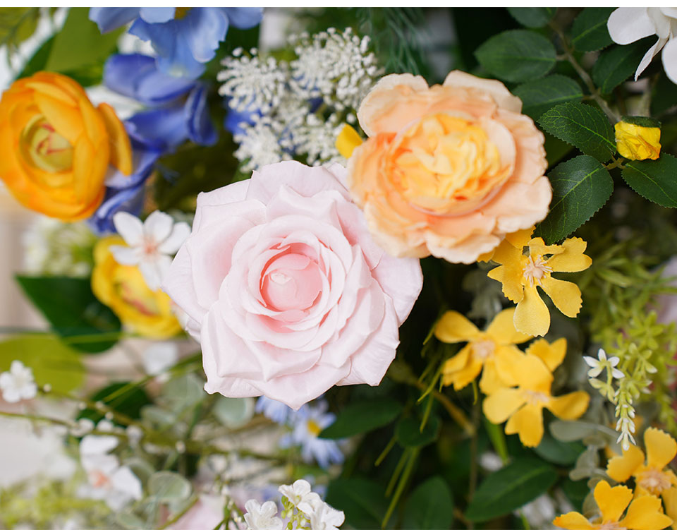 silk flower arrangements in brass vase4