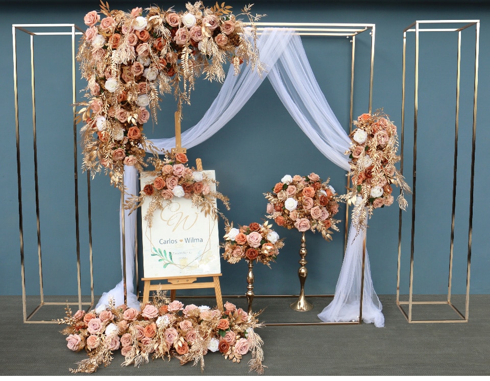 hexagon wedding arch decor9