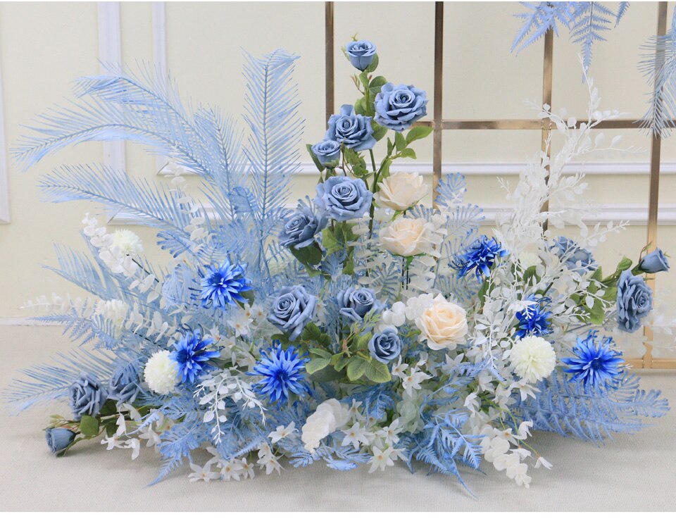 blue faux flower arrangements9