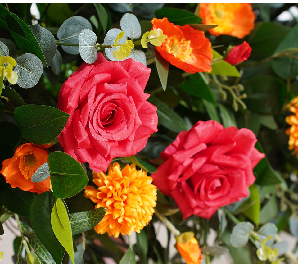 orange white and green flower arrangements4