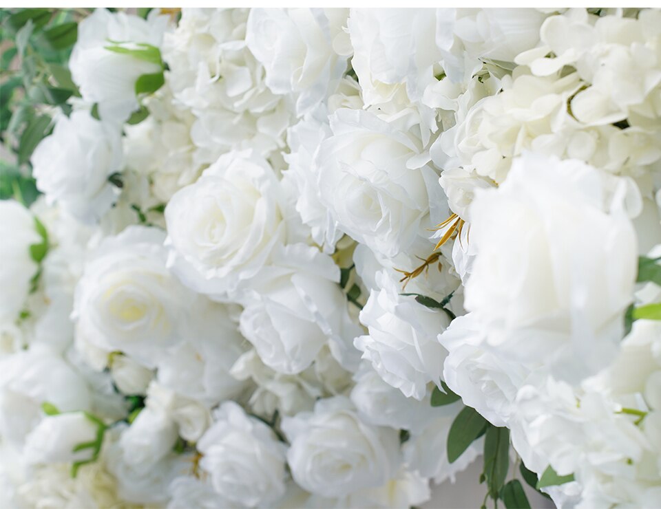 white and green faux flower arrangement9